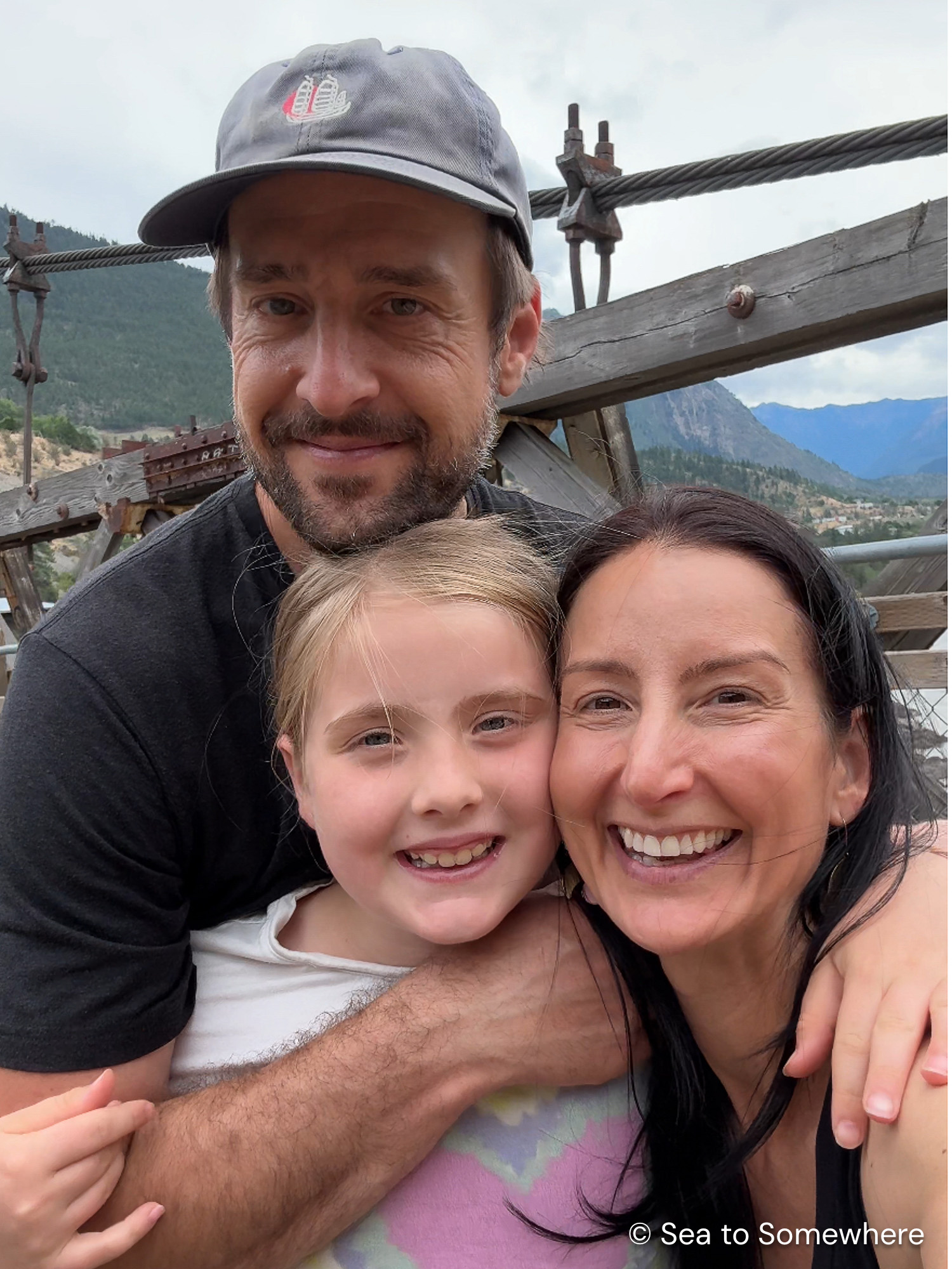 Josh, Ava, and Kristen in Lillooet BC
