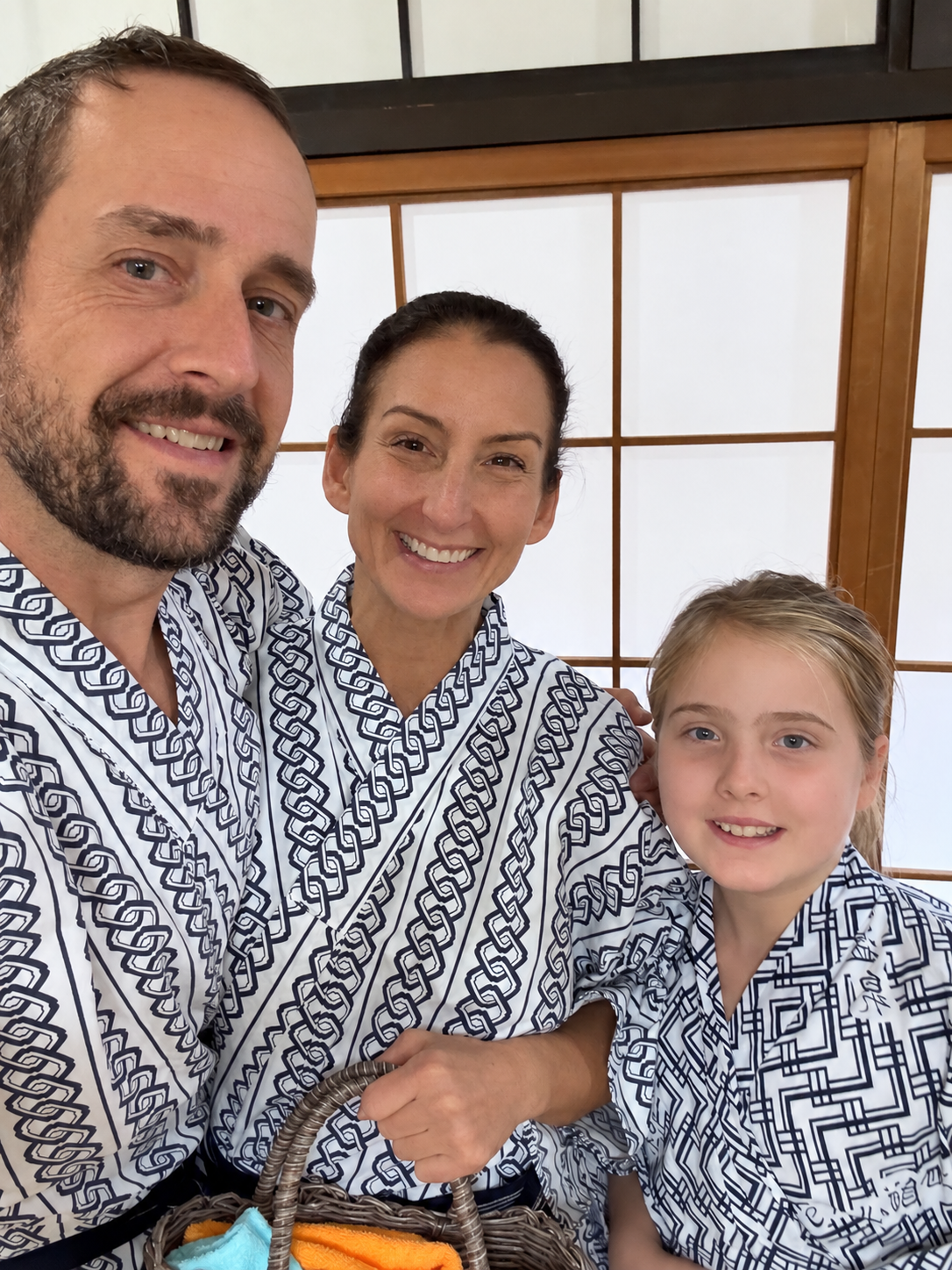 Josh, Kristen, and Ava in Kinosaki Onsen Japan.
